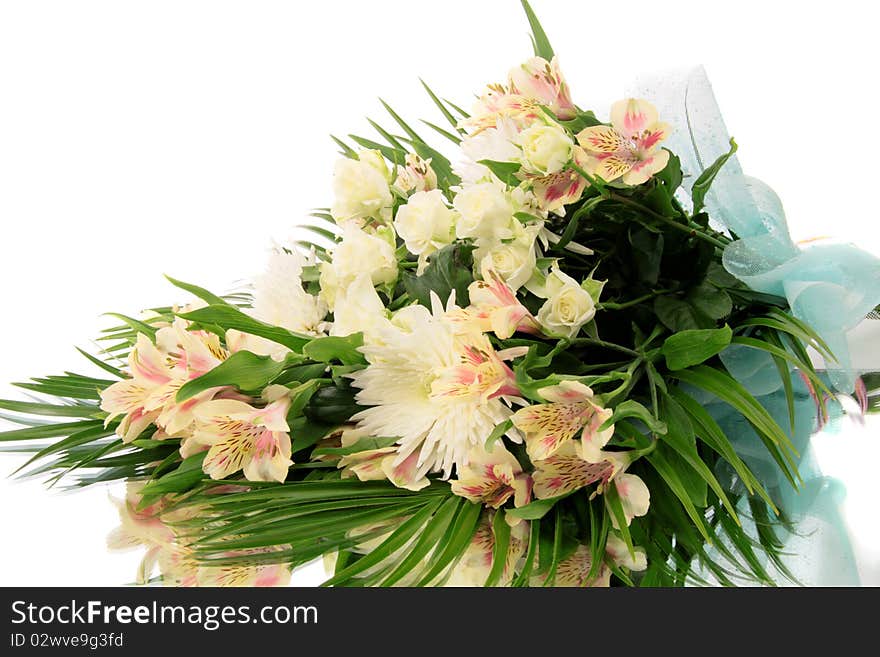 Bouquet flowers on a white background, is isolated. Bouquet flowers on a white background, is isolated.