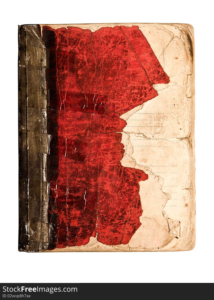 Isolated old antique vintage notebook