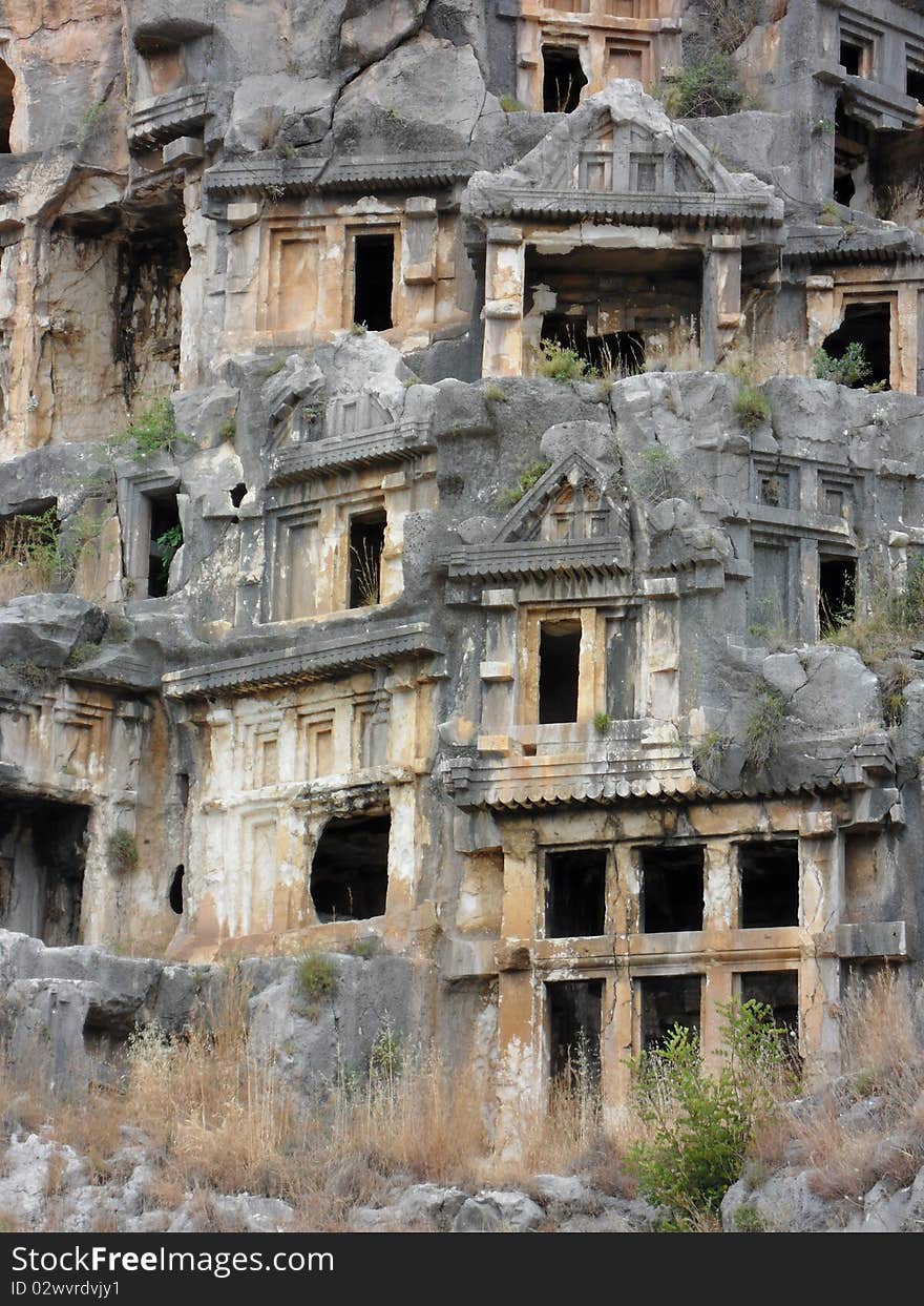 Likijsky tombs in the World. Turkey. Likijsky tombs in the World. Turkey.