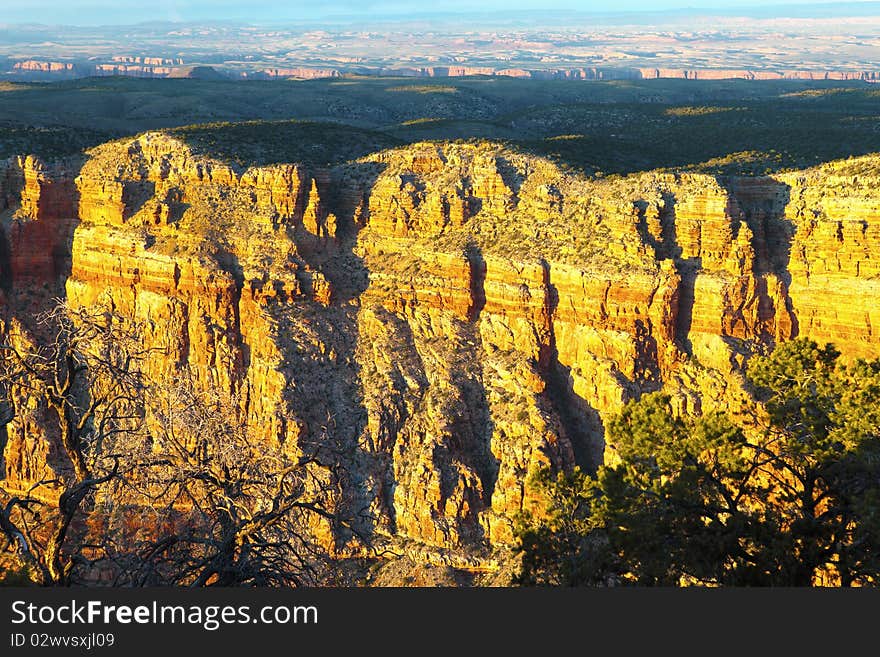 Grand Canyon in USA on the sunset