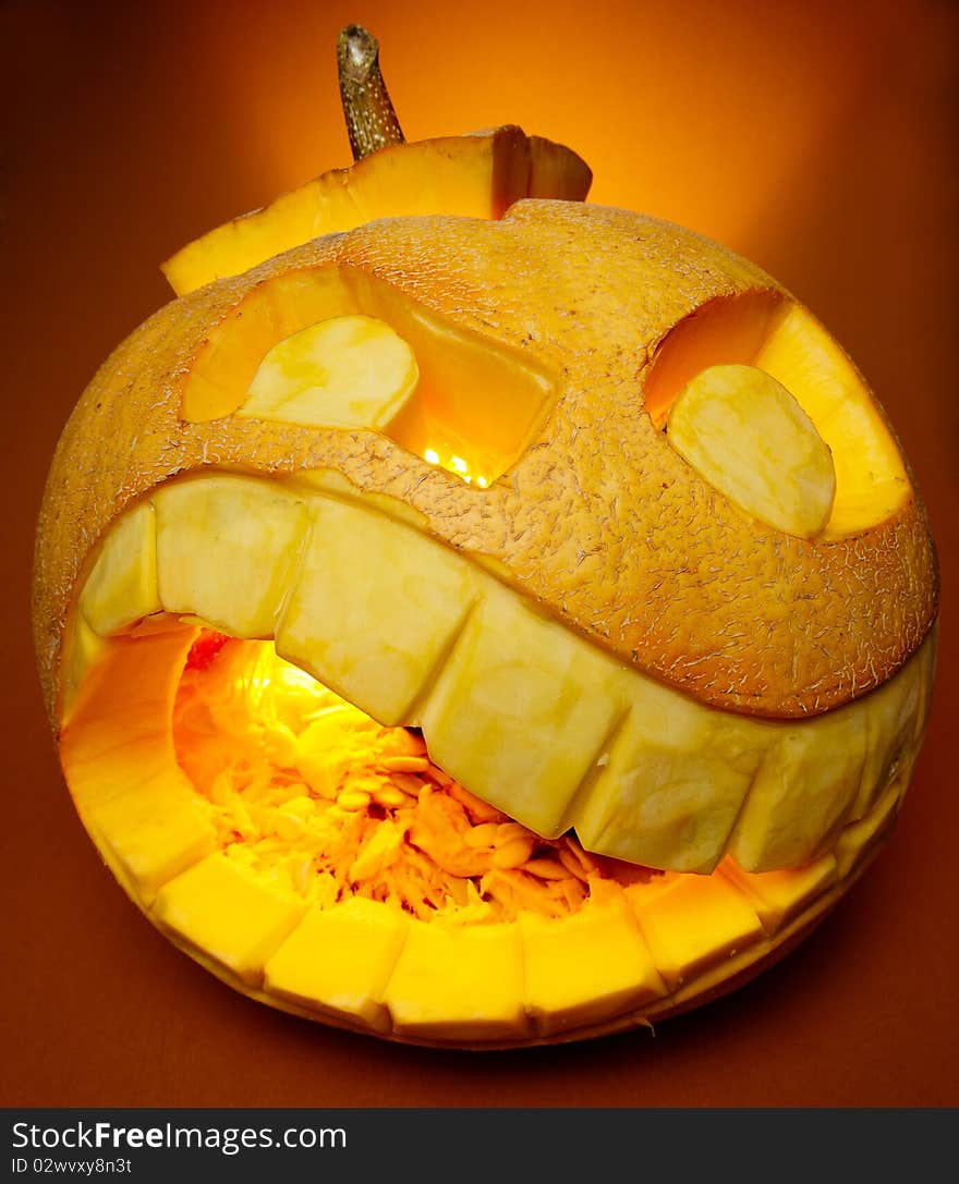 Orange smiling pumpkin