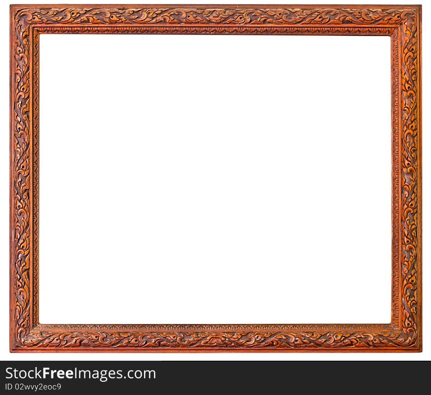 Isolated gold vintage photo frame. Isolated gold vintage photo frame