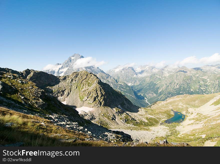 High mountain in Caucasus Arhiz