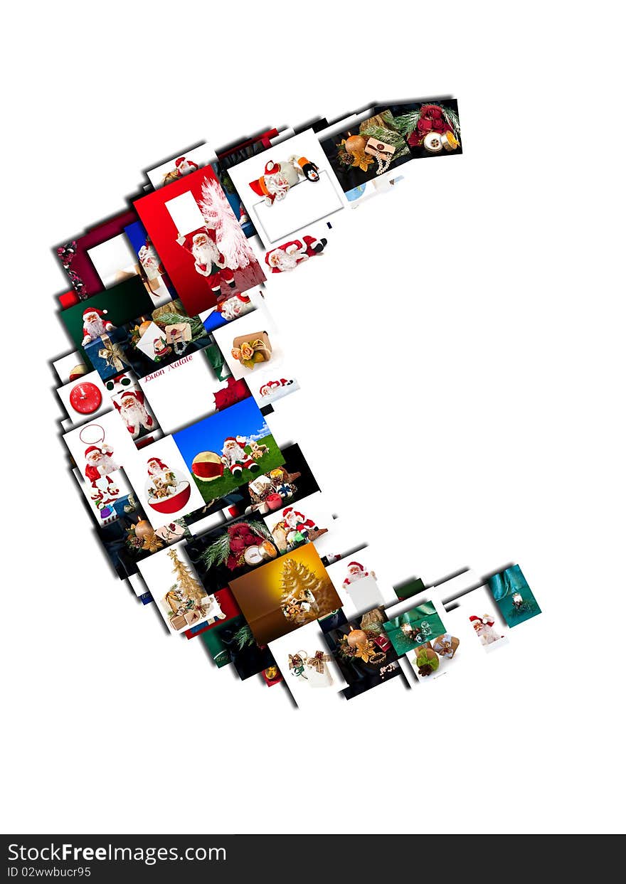 Christmas Collage with photos with Santa Claus on a white backgroundSanta claus card. Christmas Collage with photos with Santa Claus on a white backgroundSanta claus card