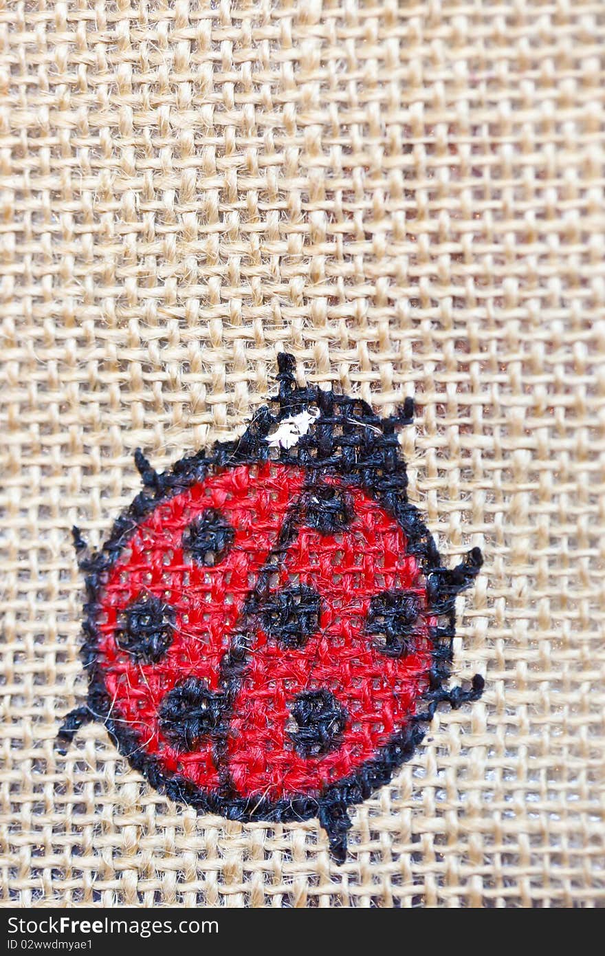 A lady bug paitned on canvas. A lady bug paitned on canvas