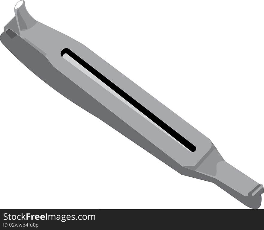 Illustration of a gray scale pryer tool