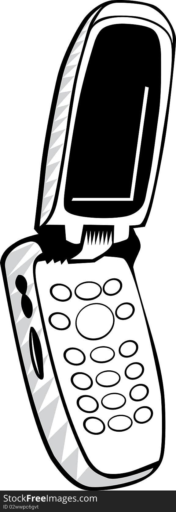 Retro style drawing of a cellphone