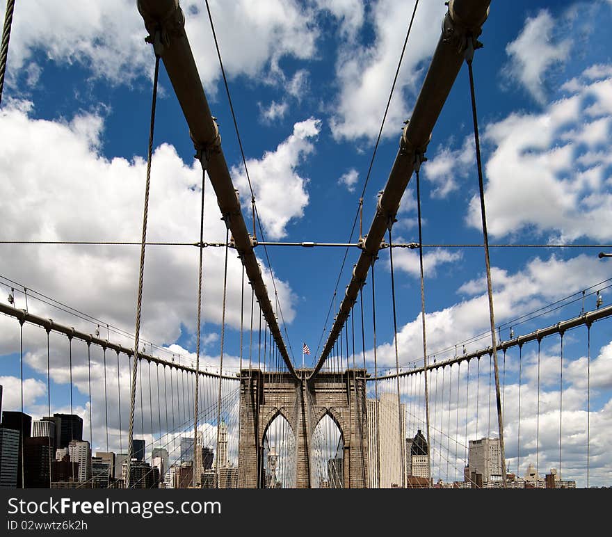 Road above Brooklyn Bridge, New York City