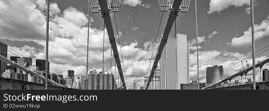 Road above Brooklyn Bridge, New York City