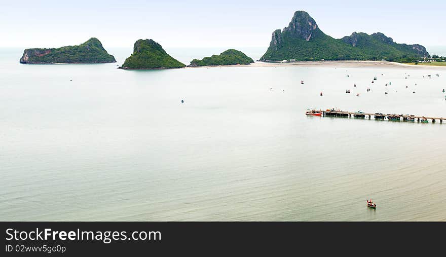 High cliffs on the tropical island. Exotic tropical landscape.