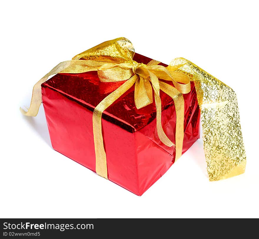 Colorful gift isolated on a white background