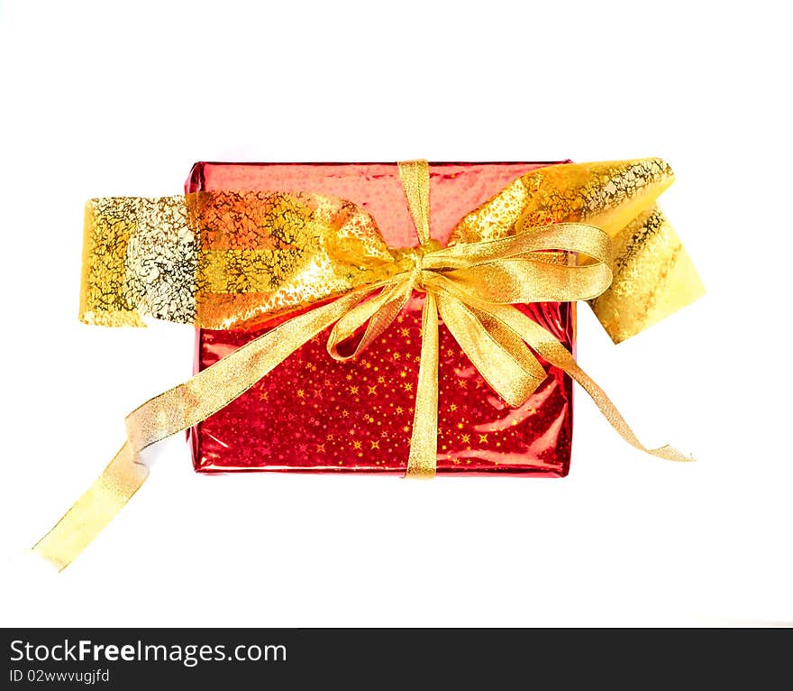 Colorful gift isolated on a white background