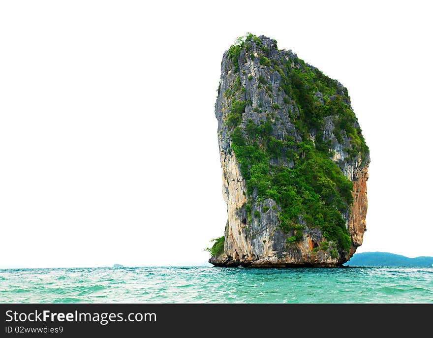 High cliffs on the tropical island