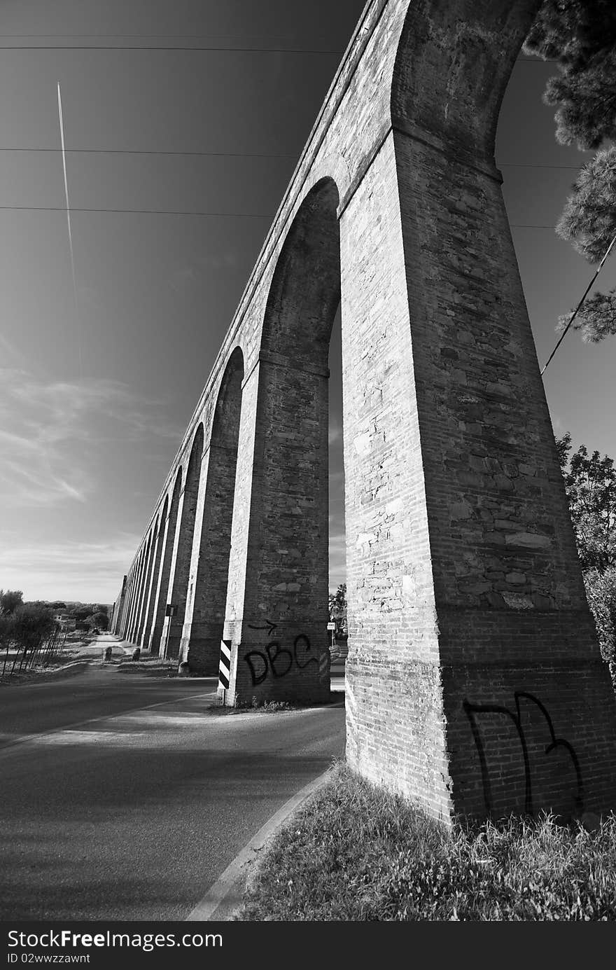 Ancient Aqueduct in Lucca, Italy