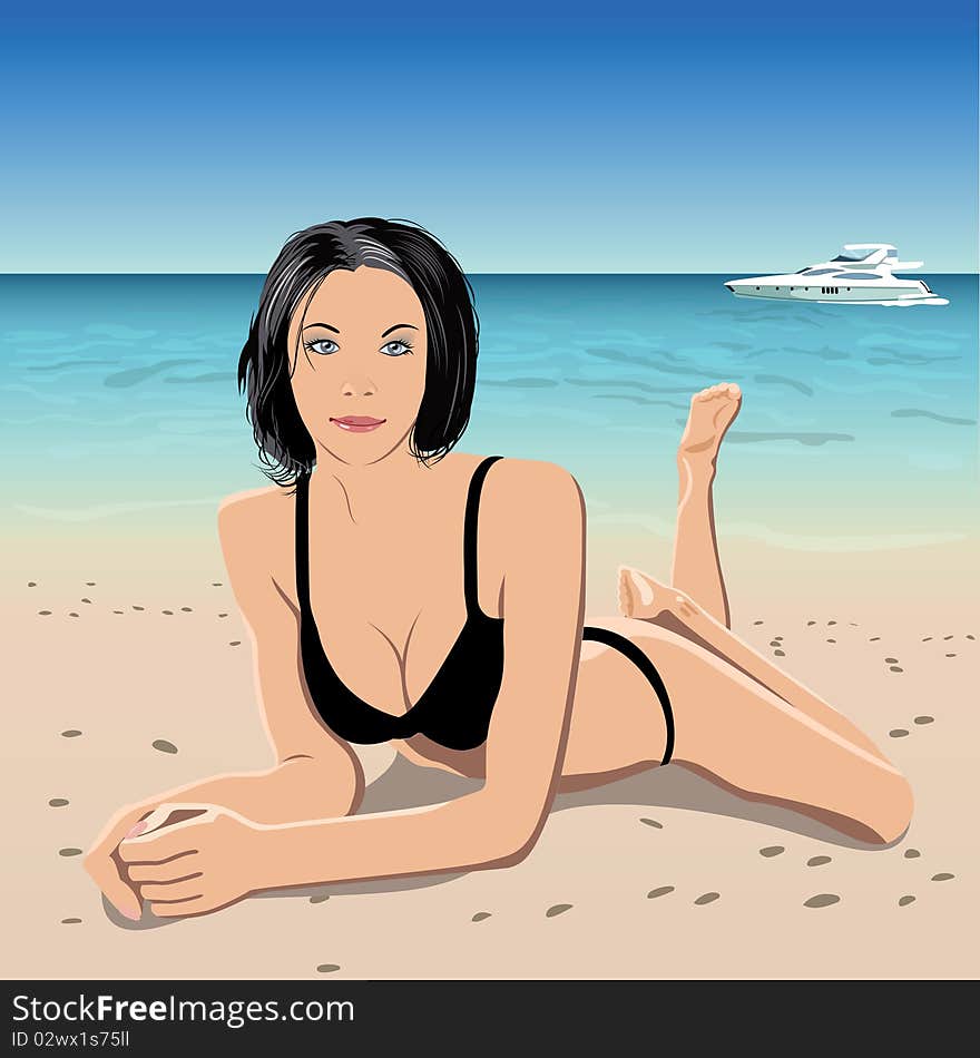 Girl In Beach