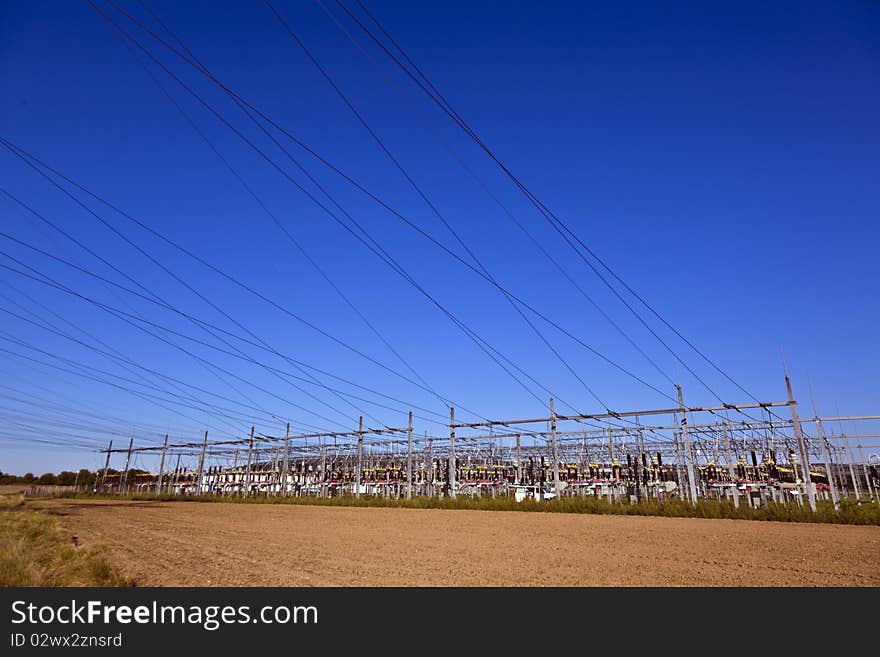 Electrical power plant in beautiful colorful meadow. Electrical power plant in beautiful colorful meadow