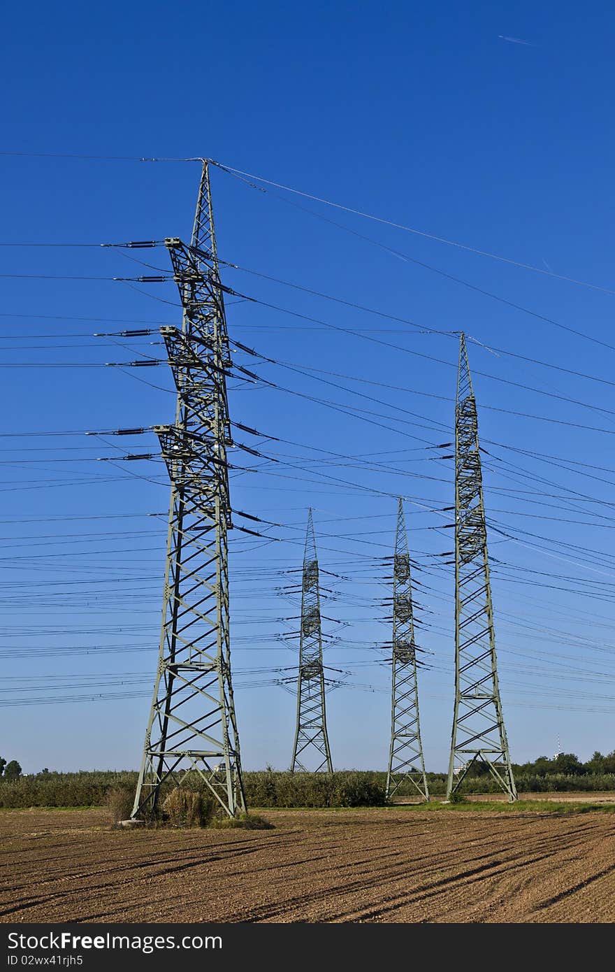 Electrical power plant in landscape