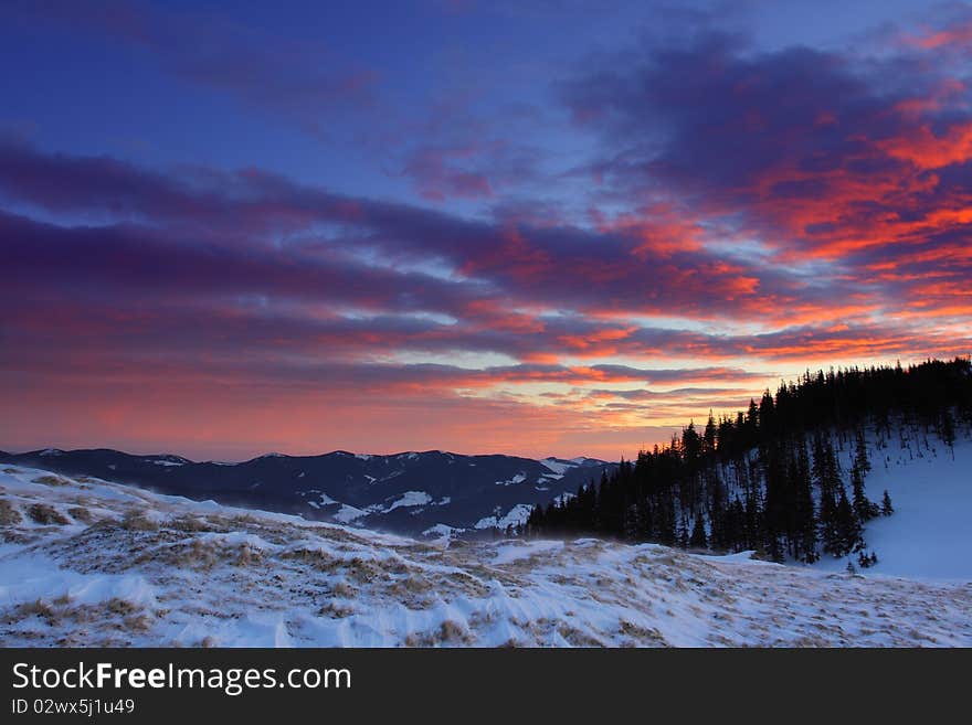 Evening In Mountains