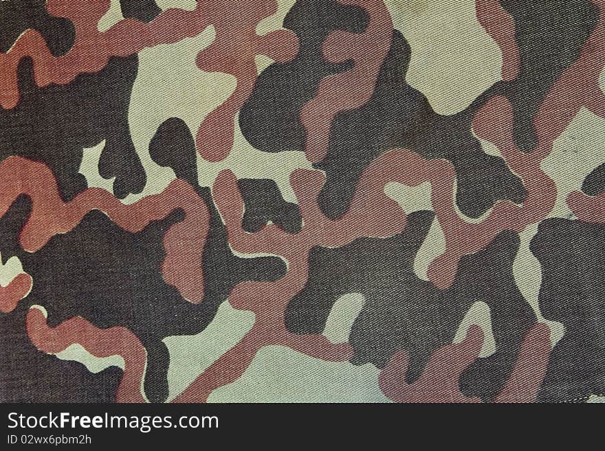 Camouflage pattern with rough realistic fabric texture