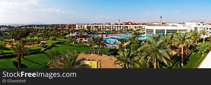 Panoramic territory of Hotel in Egypt. Panoramic territory of Hotel in Egypt