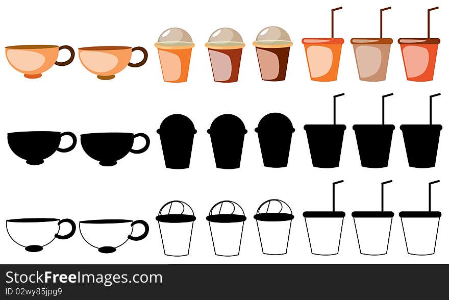 Set of coffee cups