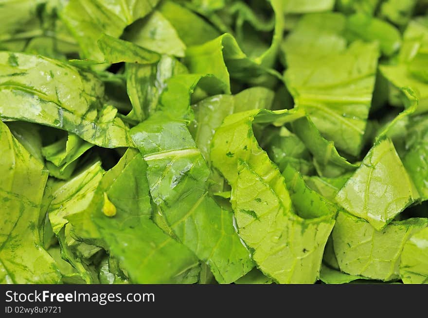 Closeup Of Cut Vegetables