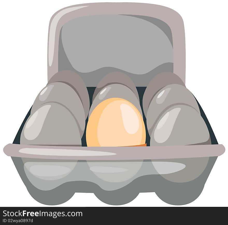 Illustration of isolated eggs in carton on white background