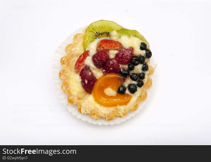 Delicious flan with fruit