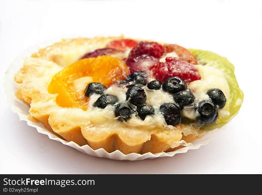 Delicious flan with fruit