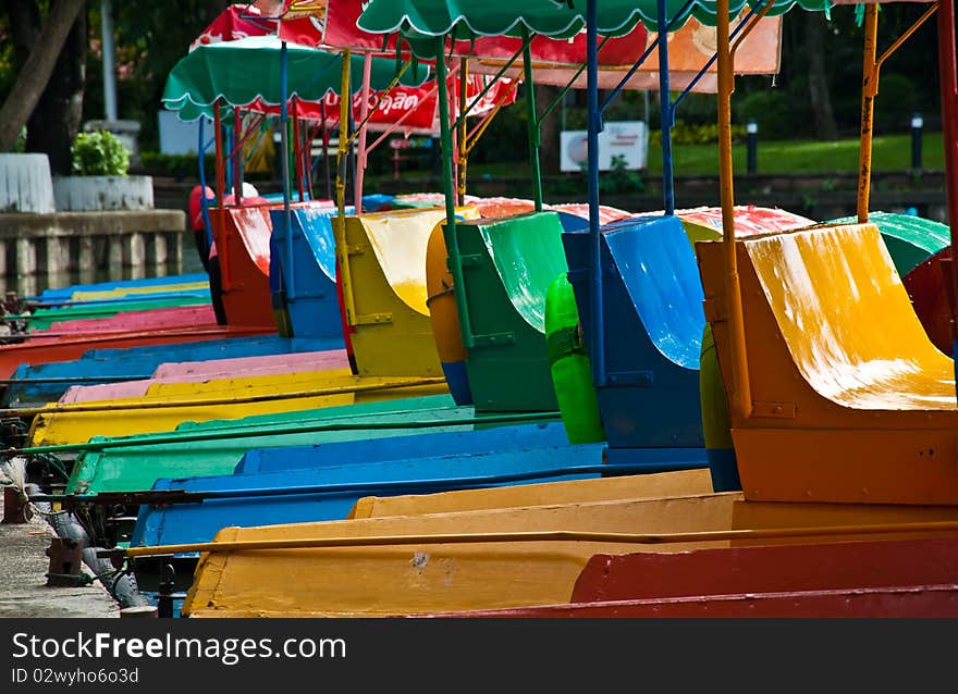 Pedal boat colorful in lake