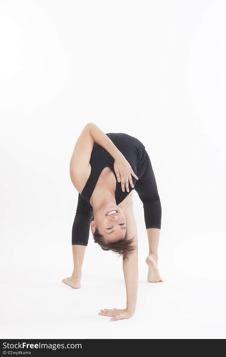 Asian Yoga Training Master on white background