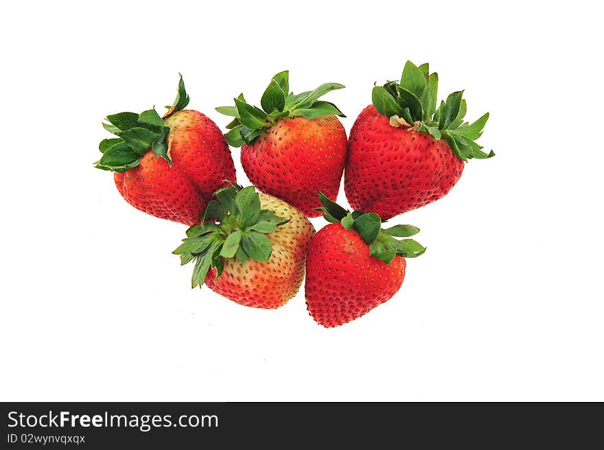 Red strawberry on white background