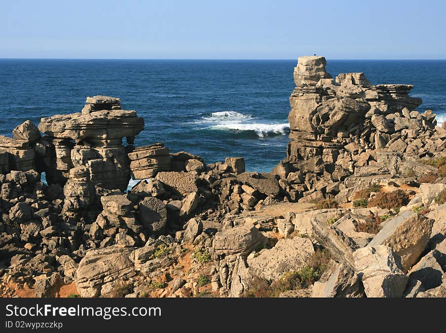 View on rocks and Atlantic ocean