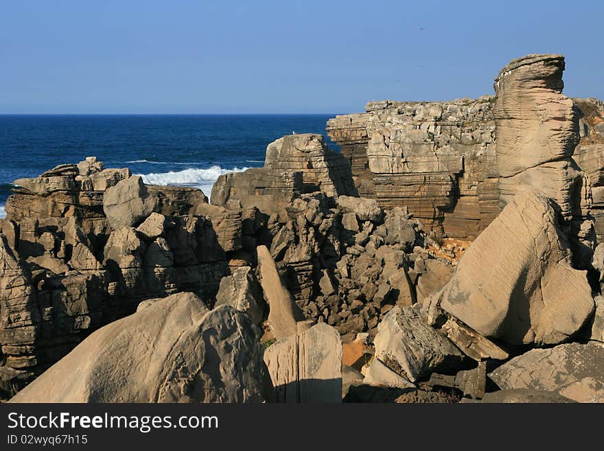 View on rocks and ocean