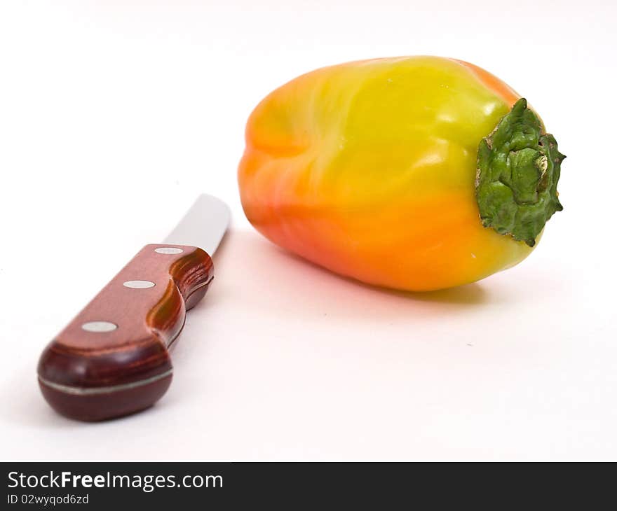 Colorful fresh peppers isolated on white