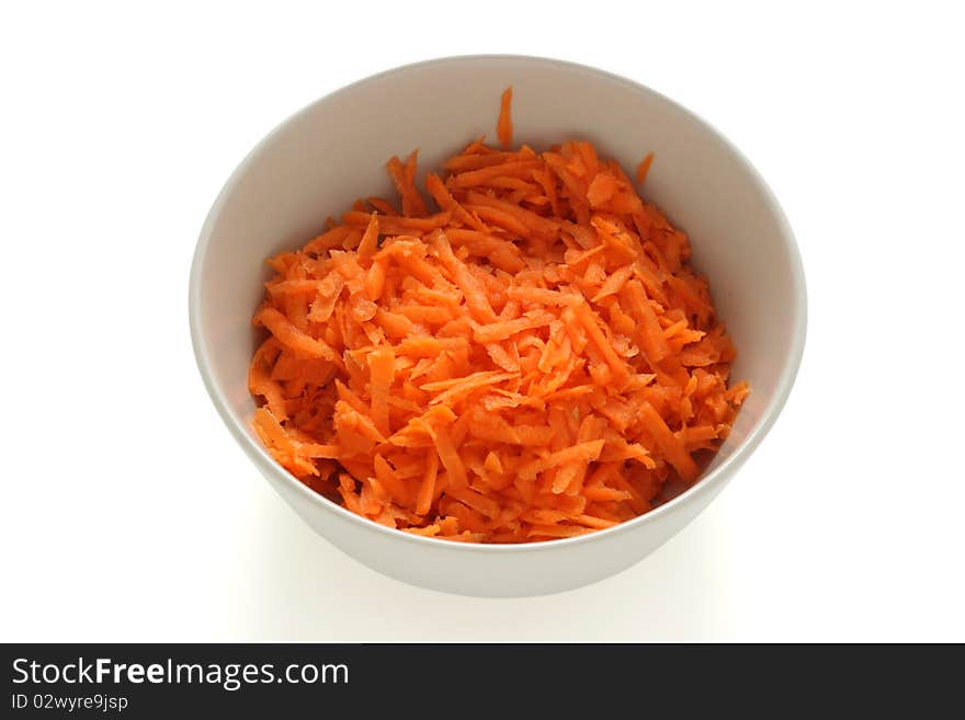 Cut carrot in a bowl