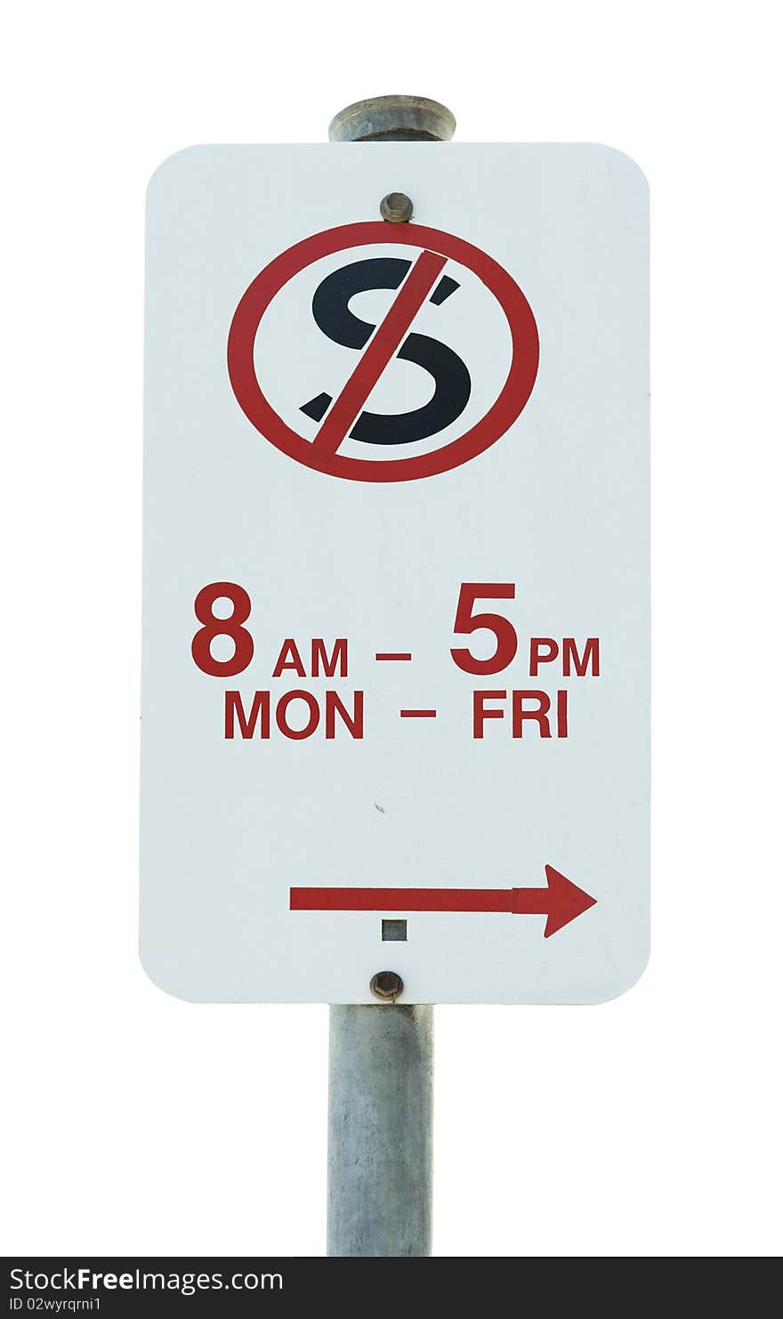 No stopping traffic sign on white background