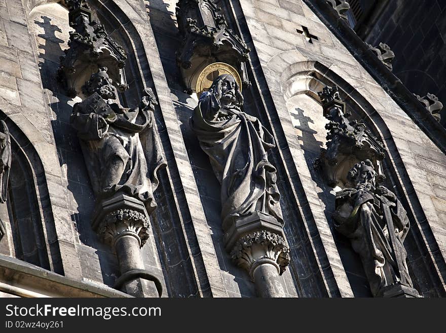 Detail of Prague gothic cathedral