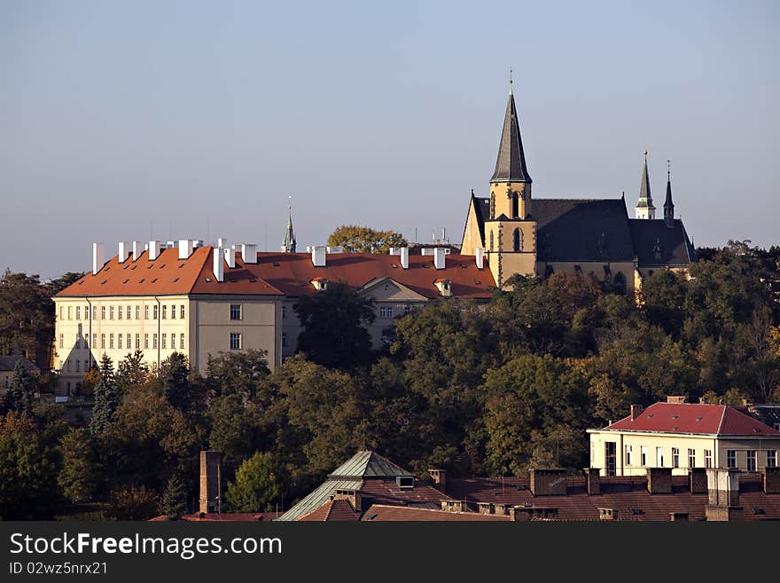 Colorful Prague gothic Castle