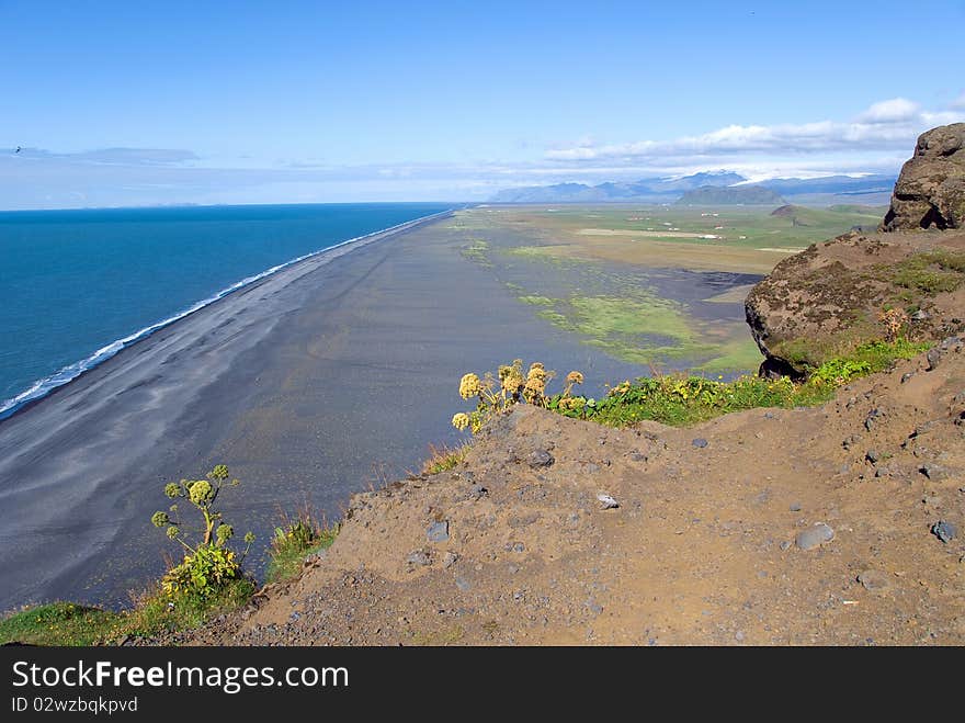 Beaches on the coast of Vik