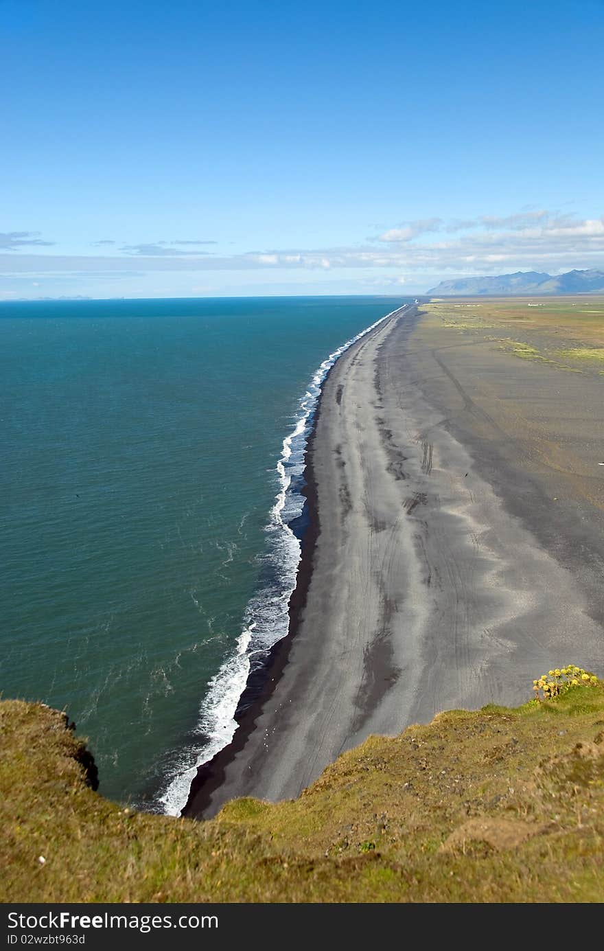 Beaches on the coast of Vik