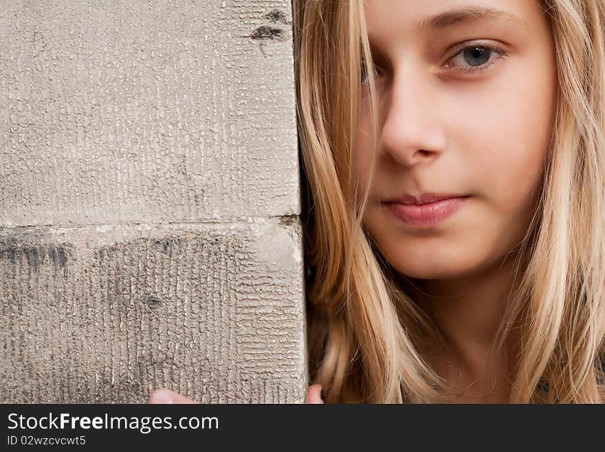 Blond Child On The Wall