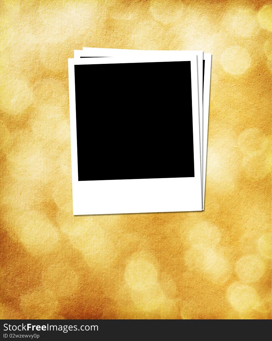 Photo frame on a paper background with вackground lights. Photo frame on a paper background with вackground lights.