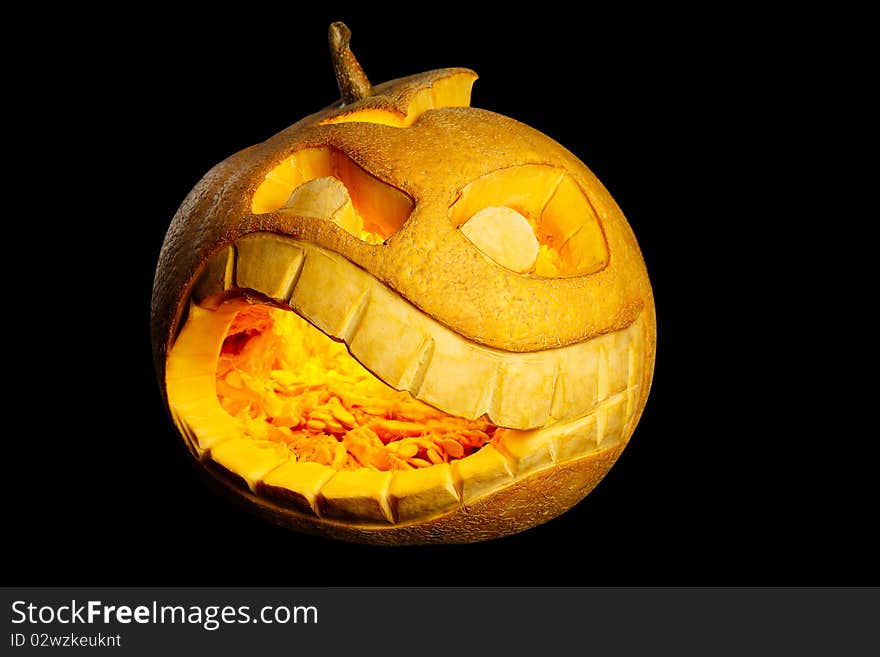 Orange smiling pumpkin halloween