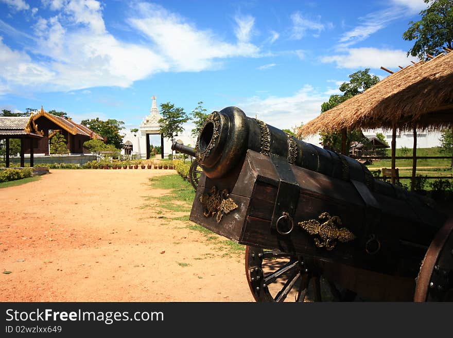 Cannon at Locations film Legend of King Naresuan