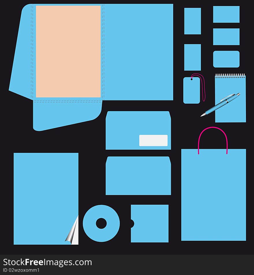 Blue business style template. Vector eps10. CMYK