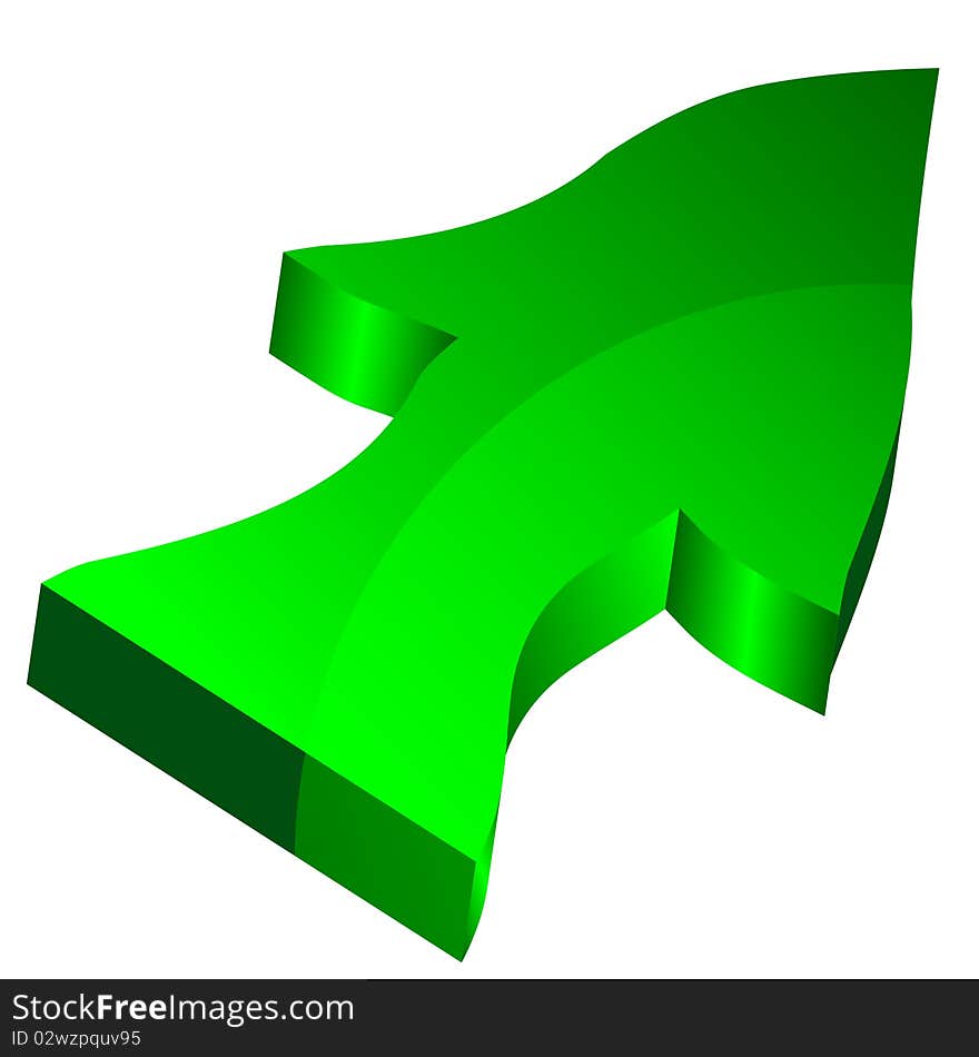 3d green arrows on white background. 3d green arrows on white background