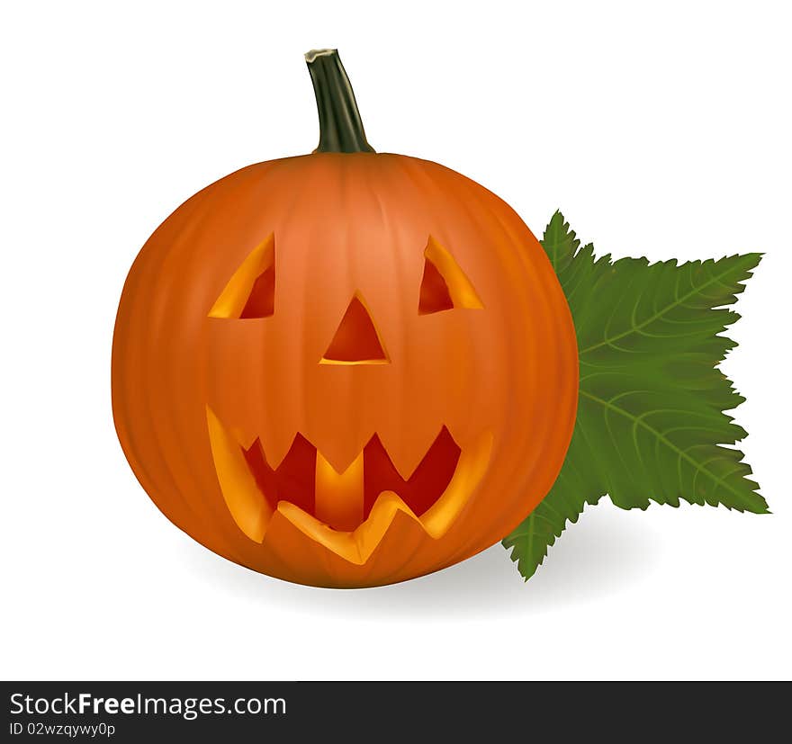 Halloween pumpkin vegetable isolated on white background. Vector. Halloween pumpkin vegetable isolated on white background. Vector.