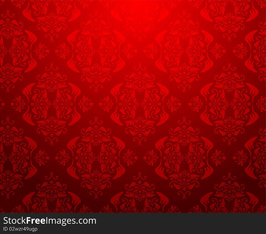 Seamless beautiful red damask wallpaper. Seamless beautiful red damask wallpaper