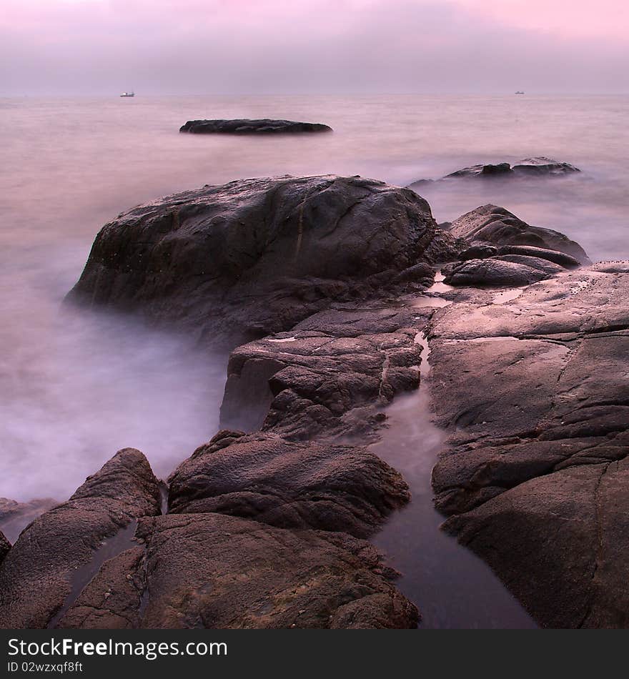 Beautiful Colorful Sunset Over Sea. Beautiful Colorful Sunset Over Sea